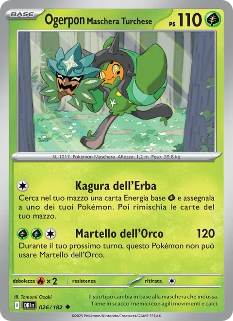 Teal Mask Ogerpon [Grass Kagura | Ogre's Hammer]