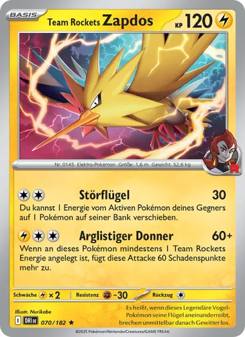 Team Rocket's Zapdos [Jamming Wing | Wicked Thunder]