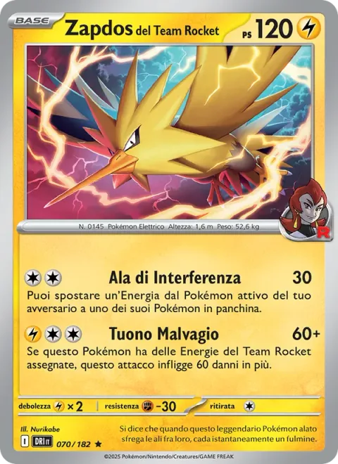 Team Rocket's Zapdos [Jamming Wing | Wicked Thunder]