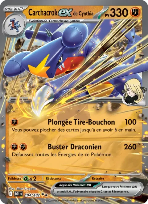 Cynthia's Garchomp ex [Corkscrew Dive | Draconic Buster]