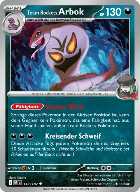 Team Rocket's Arbok [Potent Glare | Spinning Tail]