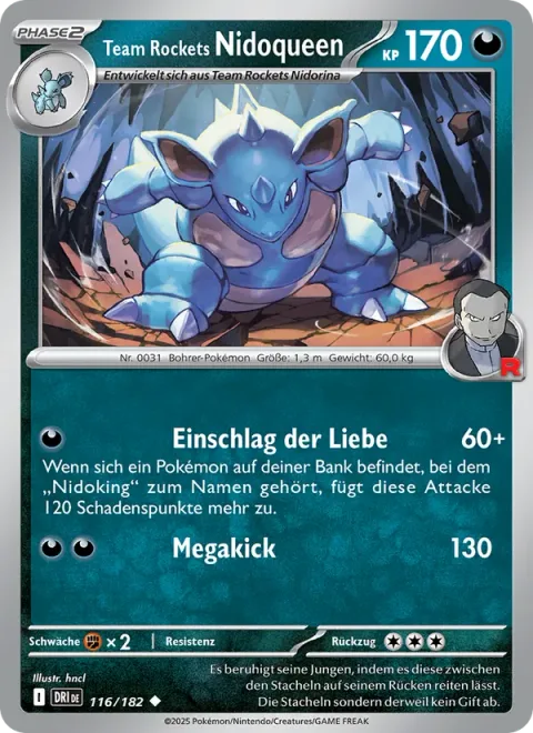Team Rocket's Nidoqueen [Love Impact | Mega Kick]