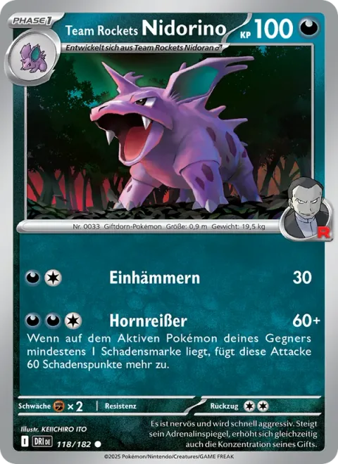 Team Rocket's Nidorino [Hammer In | Horn Rend]