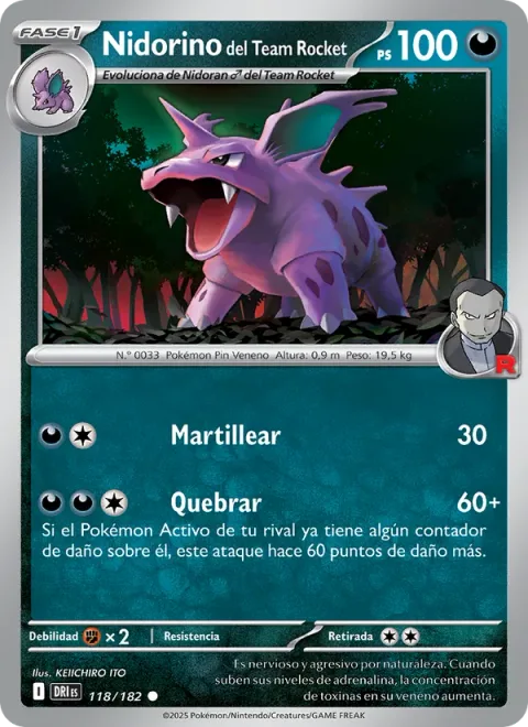 Team Rocket's Nidorino [Hammer In | Horn Rend]