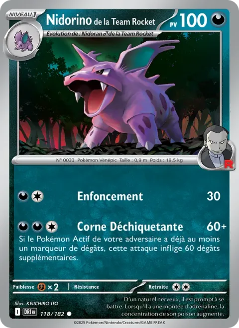 Team Rocket's Nidorino [Hammer In | Horn Rend]