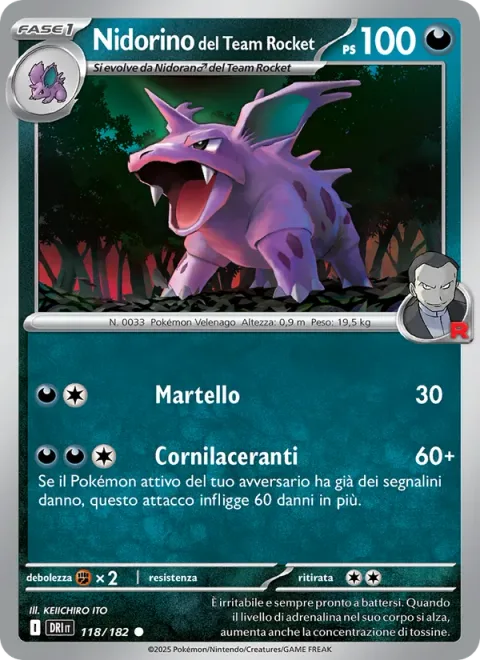 Team Rocket's Nidorino [Hammer In | Horn Rend]