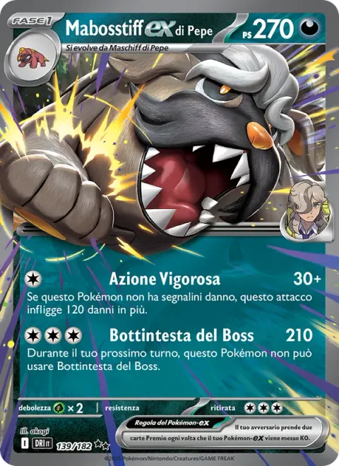 Arven's Mabosstiff ex [Vigorous Tackle | Boss Headbutt]