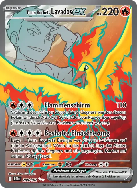 Team Rocket's Moltres ex [Flame Screen | Evil Incineration]
