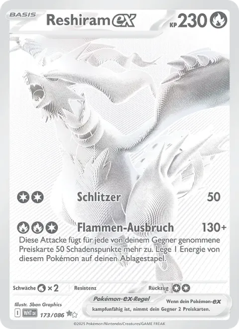 Reshiram ex [Slash | Blazing Burst]