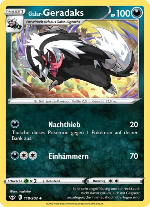 Galarian Linoone [Night Slash | Hammer In]