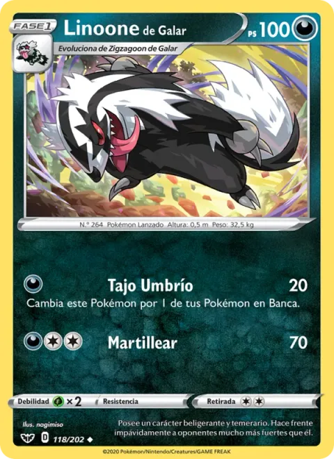 Galarian Linoone [Night Slash | Hammer In]