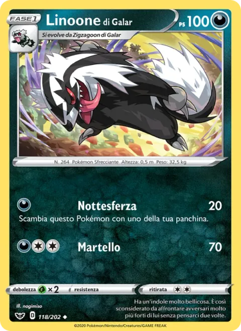Galarian Linoone [Night Slash | Hammer In]