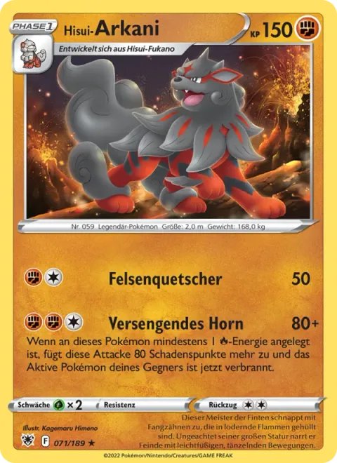 Hisuian Arcanine [Boulder Crush | Scorching Horn]