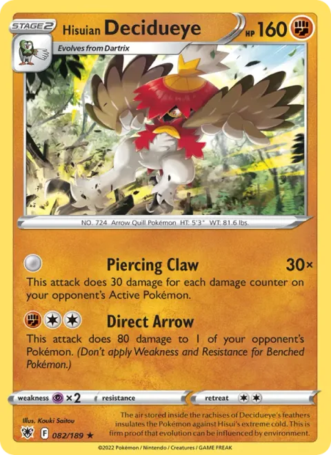 Hisuian Decidueye [Piercing Claw | Direct Arrow]