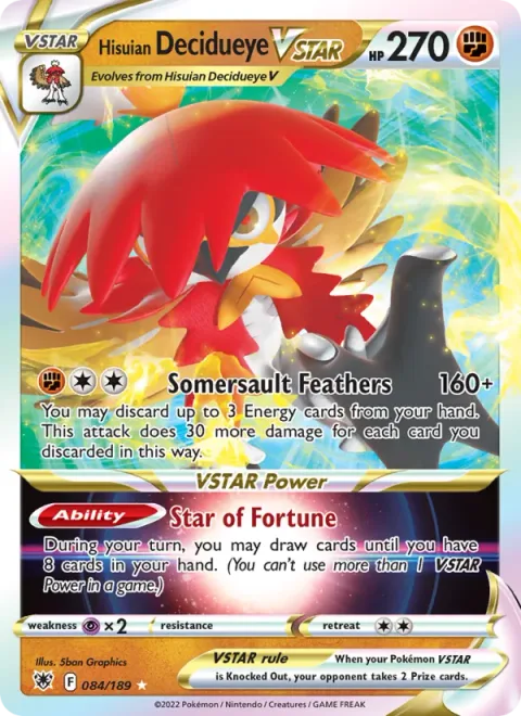 Hisuian Decidueye VSTAR [Somersault Feathers | Star of Fortune]