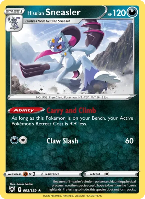 Hisuian Sneasler [Carry and Climb | Claw Slash]