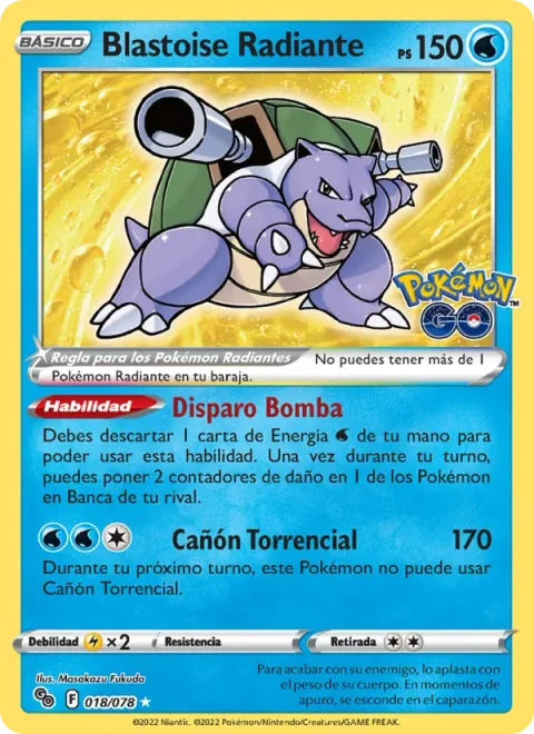 Radiant Blastoise [Pump Shot | Torrential Cannon]
