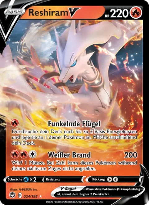 Reshiram V [Sparkling Wing | White Blaze]