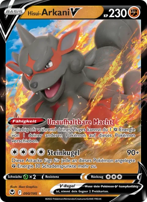 Hisuian Arcanine V [Irresistible Force | Rock Bullet]