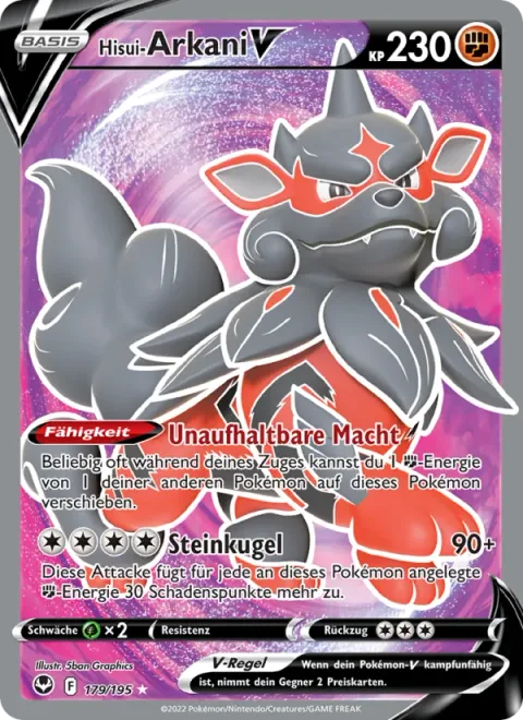 Hisuian Arcanine V [Irresistible Force | Rock Bullet]