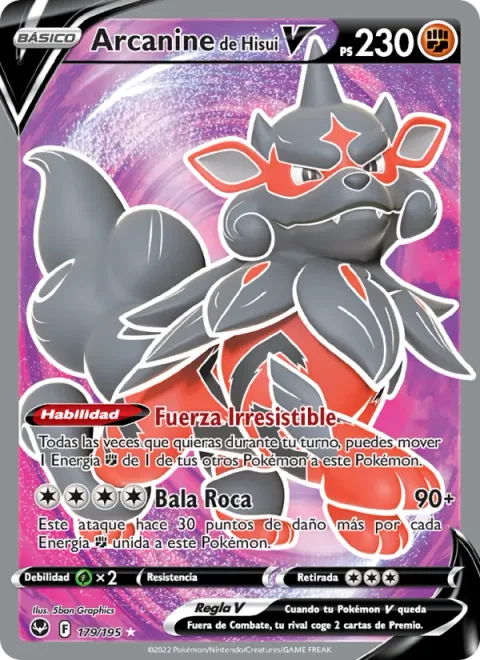 Hisuian Arcanine V [Irresistible Force | Rock Bullet]