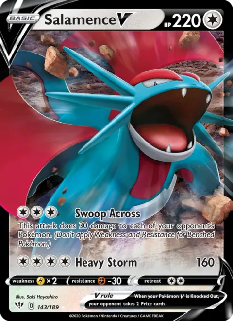 Salamence V [Swoop Across | Heavy Storm]