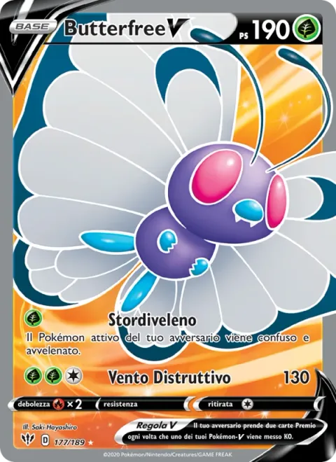 Butterfree V [Dizzying Poison | Blasting Wind]