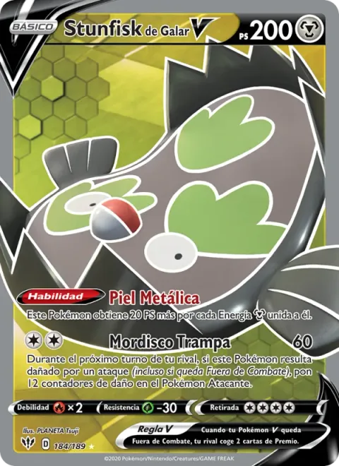 Galarian Stunfisk V [Metal Skin | Trapping Bite]