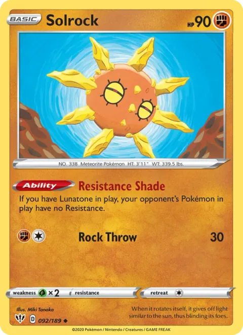 Solrock [Resistance Shade | Rock Throw]