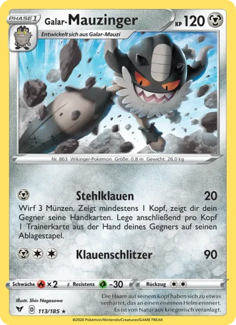 Galarian Perrserker [Stealy Claws | Claw Slash]