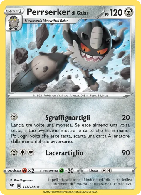 Galarian Perrserker [Stealy Claws | Claw Slash]