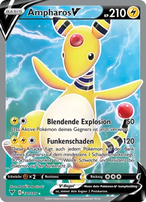Ampharos V [Dazzle Blast | Damaging Spark]