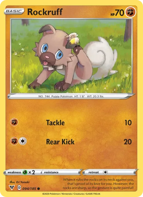 Rockruff [Tackle | Rear Kick]