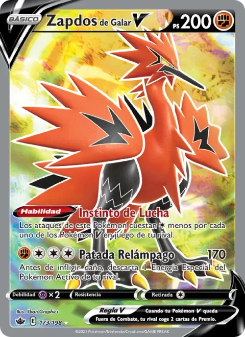Galarian Zapdos V [Fighting Instinct | Thunderous Kick]