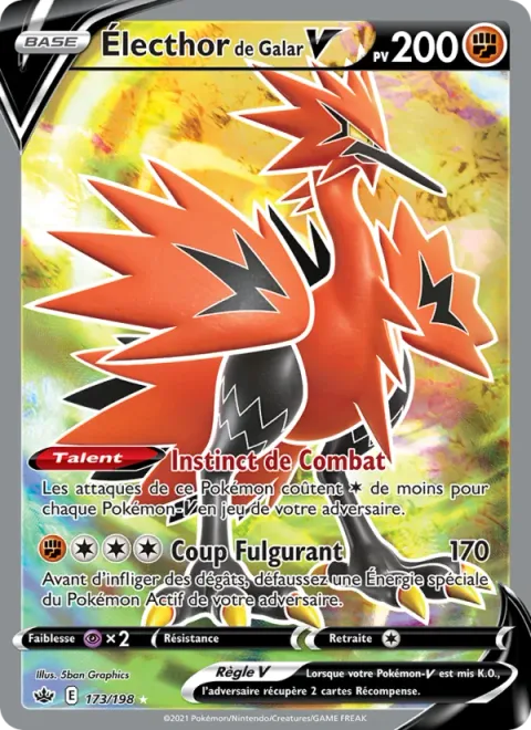 Galarian Zapdos V [Fighting Instinct | Thunderous Kick]