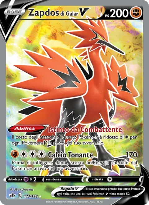 Galarian Zapdos V [Fighting Instinct | Thunderous Kick]