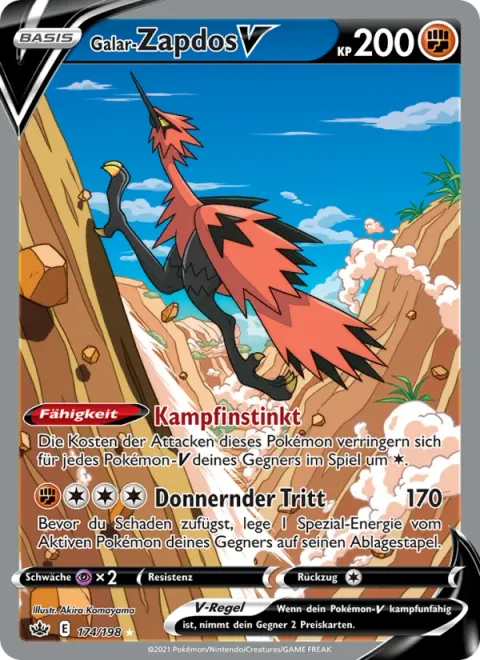 Galarian Zapdos V [Fighting Instinct | Thunderous Kick]