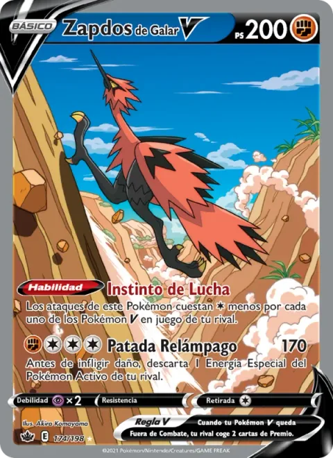 Galarian Zapdos V [Fighting Instinct | Thunderous Kick]