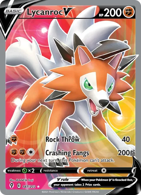 Lycanroc V [Rock Throw | Crashing Fangs]