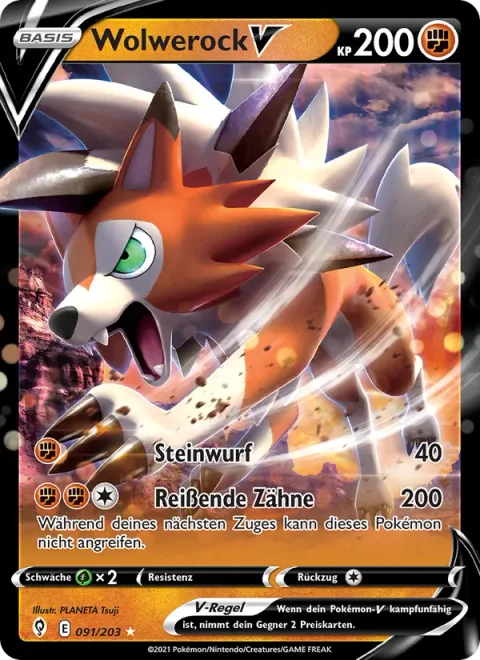 Lycanroc V [Rock Throw | Crashing Fangs]