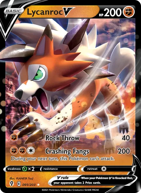 Lycanroc V [Rock Throw | Crashing Fangs]