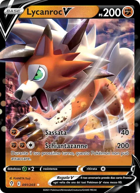 Lycanroc V [Rock Throw | Crashing Fangs]