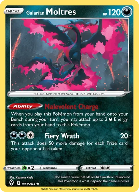 Galarian Moltres [Malevolent Charge | Fiery Wrath]