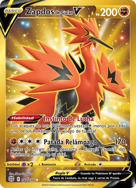 Galarian Zapdos V [Fighting Instinct | Thunderous Kick]
