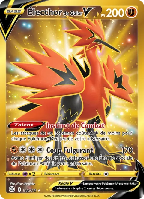 Galarian Zapdos V [Fighting Instinct | Thunderous Kick]