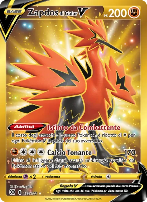 Galarian Zapdos V [Fighting Instinct | Thunderous Kick]