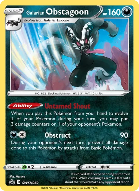Galarian Obstagoon [Untamed Shout | Obstruct]