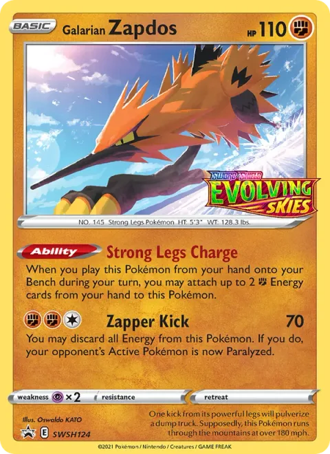 Galarian Zapdos [Strong Legs Charge | Zapper Kick]