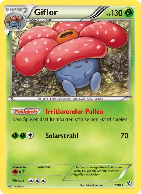 Vileplume [Irritating Pollen | Solar Beam]