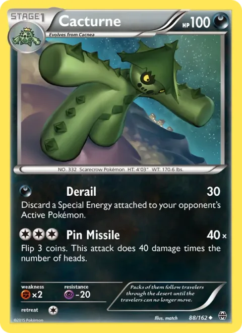 Cacturne [Derail | Pin Missile]